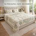 INR 2499,  Super King Size Bedsheets &mdash; 108x108 Pure Cotton With Pillow Covers | Theindiglobal
