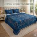 INR 1499,  Cotton Bedsheet Double Bed &mdash; Handloom & Hand Block Printed With Pillow Covers | Theindiglo
