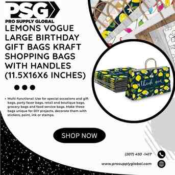 New York, Materials, USD 5,  Large Kraft Gift Bags With Handles &ndash; Durable & Stylish Shopping Bags