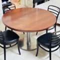 SAR 450,  Modern Round Dining Table With 4 Chairs &ndash; Compact & Stylish