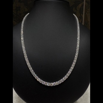 London, Clothing & Accessories, GBP 5774,  27.01ct Lab Grown Diamond Tennis Necklace, 9k White Gold