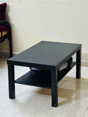 Jizan, Furniture, SAR 80,  Modern Black Coffee Table With Storage Shelf طاولة قهوة