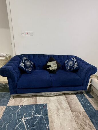 Madinah, Furniture, SAR 1000,  For Sale: Luxury Royal Blue & Silver Sofa Set (7-Seater)