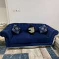 SAR 1000,  For Sale: Luxury Royal Blue & Silver Sofa Set (7-Seater)