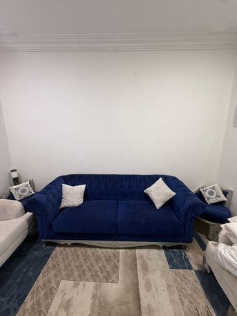 Madinah, Furniture, SAR 1000,  For Sale: Luxury Royal Blue & Silver Sofa Set (7-Seater)