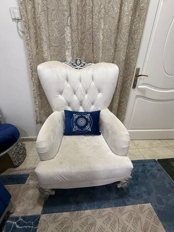 Madinah, Furniture, SAR 1000,  For Sale: Luxury Royal Blue & Silver Sofa Set (7-Seater)