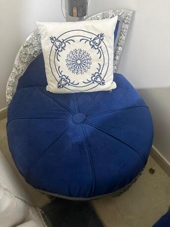 Madinah, Furniture, SAR 1000,  For Sale: Luxury Royal Blue & Silver Sofa Set (7-Seater)