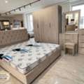 SAR 1600,  COMPLETE WOODEN BEDROOM FURNITURE SET AVAILABLE WITH 4 DOOR WARDROBE IN LOW PRICES