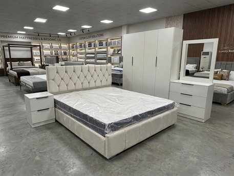 Jeddah, Furniture, SAR 1600,  COMPLETE WOODEN BEDROOM FURNITURE SET AVAILABLE WITH 4 DOOR WARDROBE IN LOW PRICES