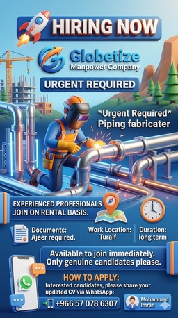 Riyadh, Jobs, Piping Fabricater