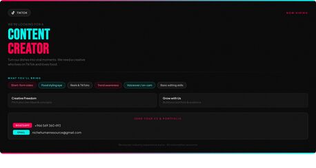 Jeddah, Jobs, Content Creator (Restaurant)