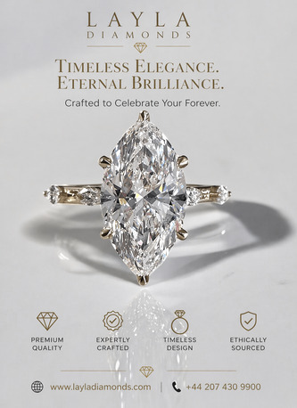 London, Jewelry, GBP 3250,  Marquise Diamond Engagement Ring | Timeless Design &ndash; Layla Diamonds