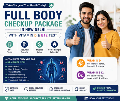 New Delhi, Health, Full Body Checkup Package In New Delhi With Vitamin D & B12 Test At Best Price