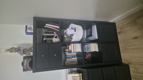 Irqah, Furniture, From IKEA Black  Shelf Unit - Cupboard - Mirror