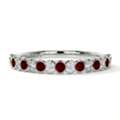 USD 2965,  Order Ruby Wedding Band Half Bezel Ruby Ring Now