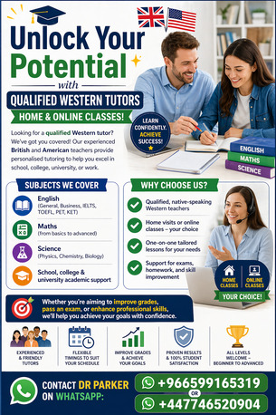 Riyadh, Lessons Offered, Unlock Your Potential With Expert Western Tutors &ndash; Home & Online Classes