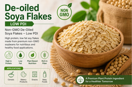 Indore, Food, Premium Non-GMO Low PDI Soya Flakes