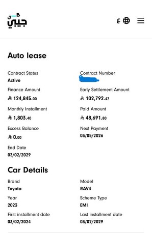 Riyadh, Vehicle Lease Transfer, Offering To Transfer A Lease For A 2023 Toyota Rav4, 27 Months Have Already Been Paid