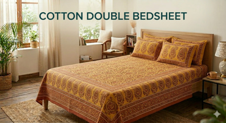 Mumbai, Household Items, INR 2699,  Cotton Double Bedsheet | Handloom Cotton Bed Sheet With Pillow Covers | TheIndiglobal
