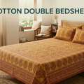 INR 2699,  Cotton Double Bedsheet | Handloom Cotton Bed Sheet With Pillow Covers | TheIndiglobal