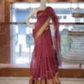 Semi Organza Checkered Design Saree