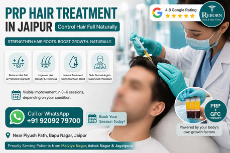 Jaipur, Health & Beauty Items, INR 2499,  Get PRP Hair Treatment In Jaipur At Reborn Skin & Hair Clinic