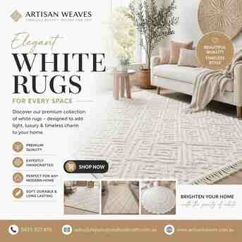 Sydney, Interior Design, Premium White Rugs Australia&ndash; Handmade & Stylish | Shop Artisan Weaves Collection