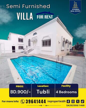 Tubli, Villas, BHD 900,  400 Sq. Meter,  Beautiful Residential Villa For Rent In Tubli BD.900/