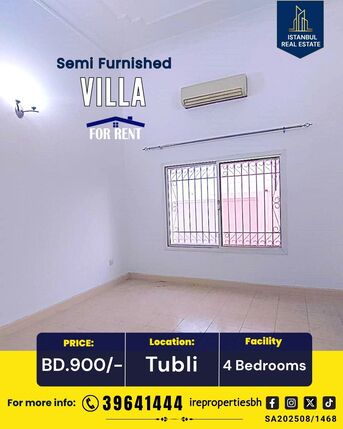 Tubli, Villas, BHD 900,  400 Sq. Meter,  Beautiful Residential Villa For Rent In Tubli BD.900/