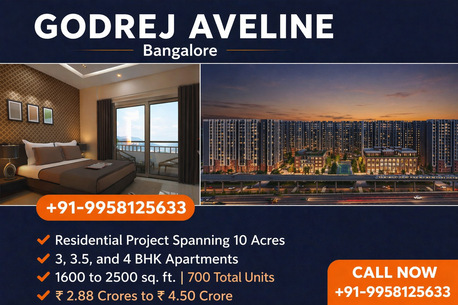 Bangalore, Real Estate For Sale, INR 25700000,  3 BR,  1600 Sq. Feet,  Godrej Aveline Yelahanka &ndash; RERA, Possession & Timeline