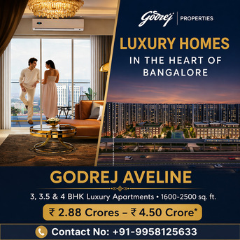 Bangalore, Real Estate For Sale, INR 25700000,  3 BR,  1600 Sq. Feet,  Godrej Aveline Yelahanka &ndash; RERA, Possession & Timeline