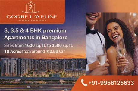 Bangalore, Real Estate For Sale, INR 25700000,  3 BR,  1600 Sq. Feet,  Godrej Aveline Yelahanka &ndash; RERA, Possession & Timeline