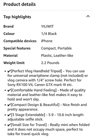 Dammam, Appliances, SAR 35,  Mini Extendable Handheld Tripod