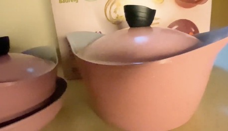 Al Khobar Al Shamalia, Household Items, SAR 50,  9 Pieces Granite Cookware Pink