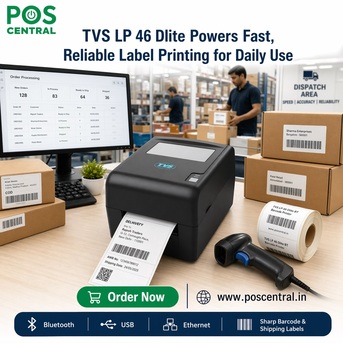 Noida, Computers, INR 15299,  TVS LP 46 Dlite BT Barcode Printer For Fast Bulk Label Work