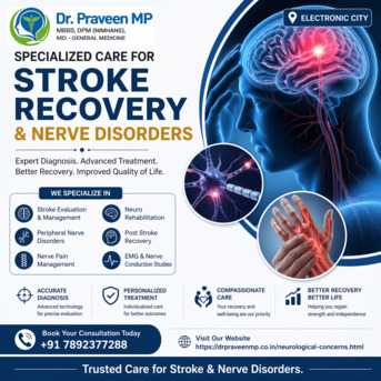 Bangalore, Health, Best Stroke And Nerve Disorder Specialist Electronic City - Dr.Praveen MP