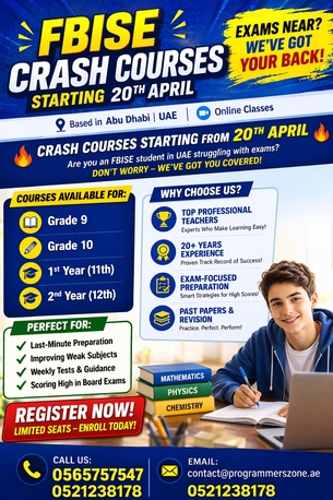 Dubai, General, FBISE Online Tuition (Grade 9-12) &ndash; Starting From 100 AED