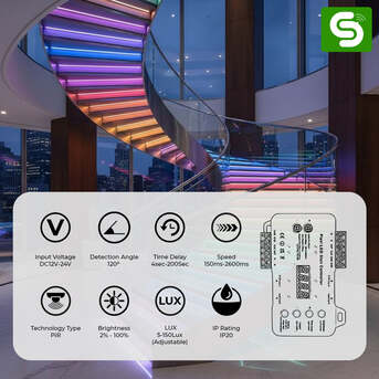 Noida, Electronics, Staircase Controller &mdash; IR, PIR, 32-Channel Step-by-Step LED Light Controller | Esysense