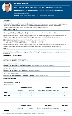 Riyadh, Job Seekers, Material Testing Technician