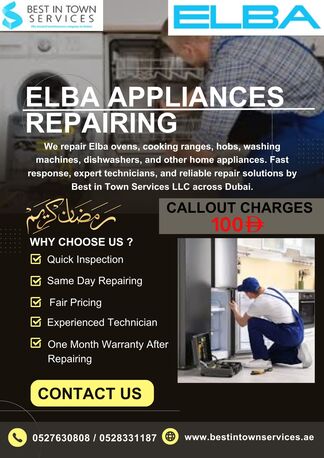 Dubai, Appliance Repair, ELBA WASHING MACHINE REPAIRING SERVICE DUBAI