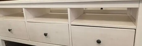 Jeddah, Household Items, SAR 550,  IKEA TV TABLE WHITE With Free Plastic Cabinet