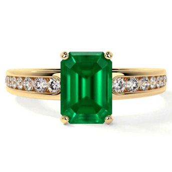 New York, Jewelry, USD 2329,  14k Yellow Gold- Natural Emerald Cut Rings