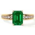 USD 2329,  14k Yellow Gold- Natural Emerald Cut Rings