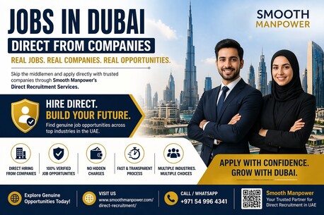 Abu Dhabi, Manpower, Urgent Hiring: Secure Jobs In Dubai Direct From Companies
