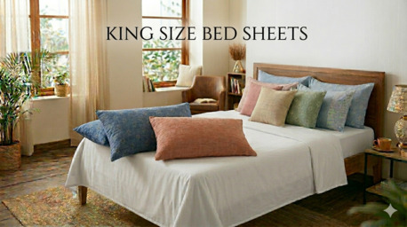 Mumbai, Household Items, INR 1499,  Buy King Size Bed Sheets Online | 100% Cotton Handloom | TheIndiglobal