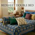 INR 1499,  Buy Double Bed Bedsheets Online | Cotton Handloom Bedding | TheIndiglobal