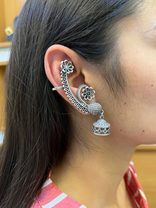 New Delhi, Jewelry, INR 800,  Trendy Silver Earcuff For Women &ndash; Stylish Oxidised Ear Cuffs Online