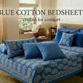 INR 1499,  Buy Blue Bed Sheets  | Soft & Breathable | TheIndiglobal