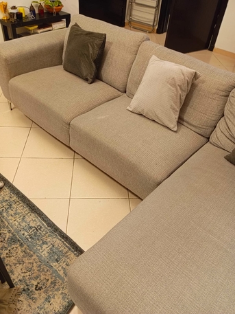Riyadh, Furniture, SAR 1150,  Home Center L- Shaped 5 Seat Sofa Grey Colourdecently Used