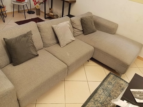 Riyadh, Furniture, SAR 1150,  Home Center L- Shaped 5 Seat Sofa Grey Colourdecently Used